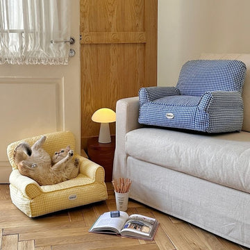 Animal Cotton & Linen Pet Sofa Bed｜Removable Cover Lounger for Cats, Small Dogs