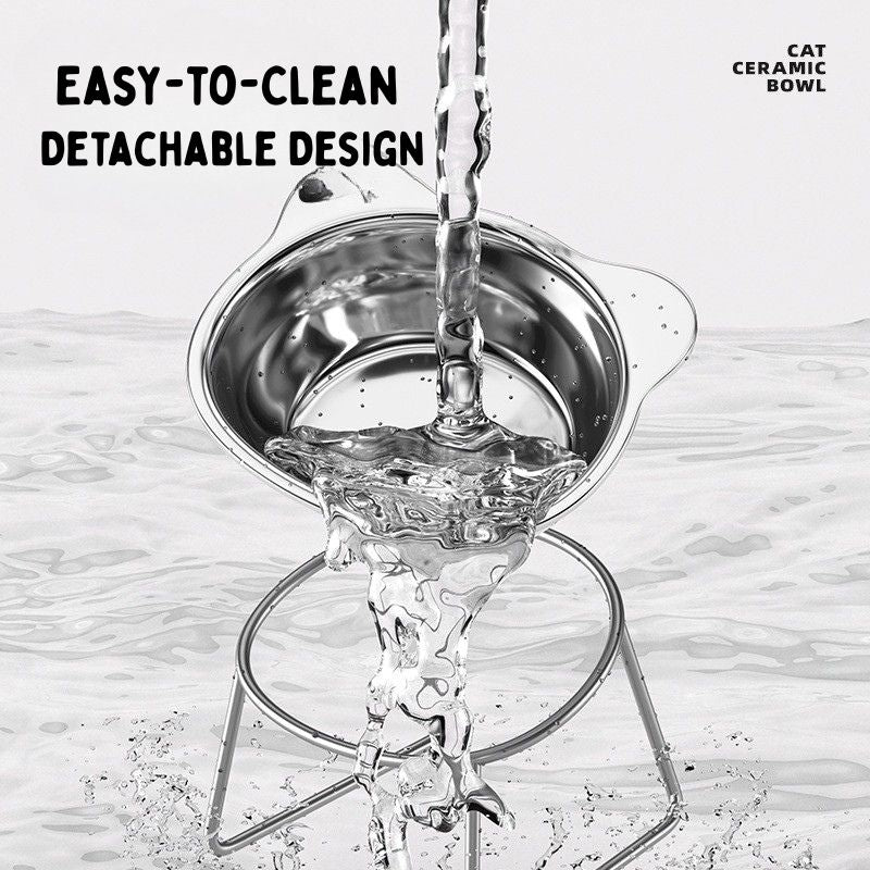 Raised Stainless Steel Pet Bowl with Base