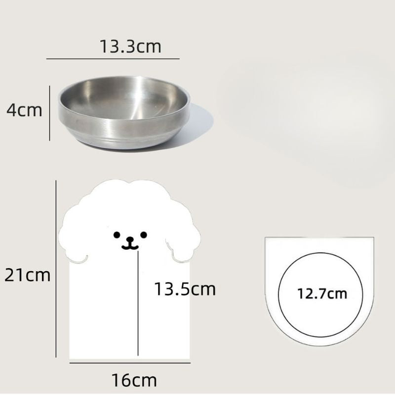 Magnetic Stainless Steel Pet Bowl Set – Raised Feeder with Detachable Stand for Dogs & Cats