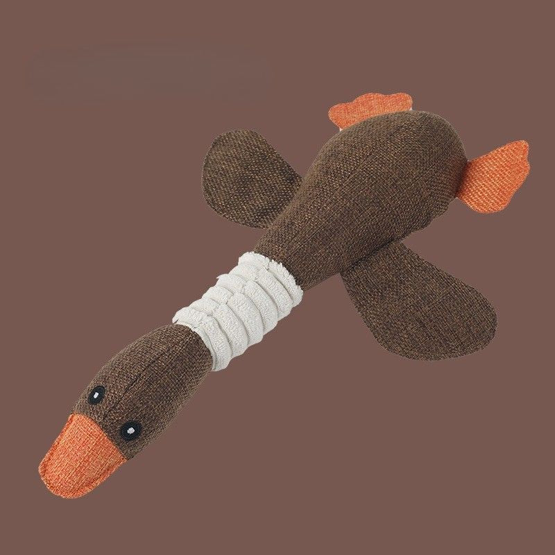 Durable Cotton Linen Squeaky Dog Toy – Natural Chew Toy with Sound