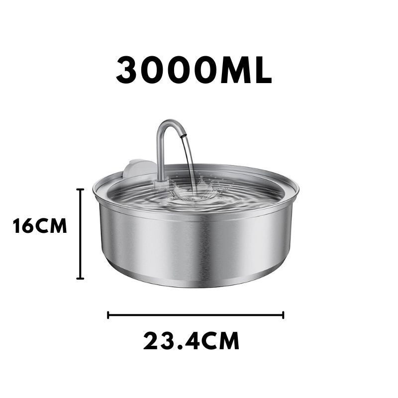 Large Capacity Stainless Steel Pet Water Fountain with Dual Outlets  3L 4L 8L