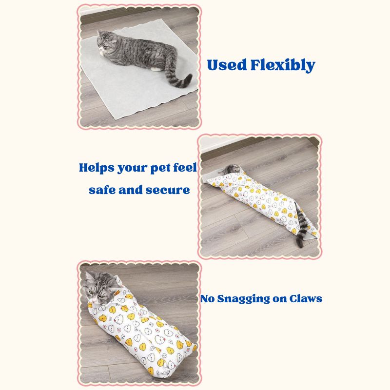 3-Second Calm Wrap for Stress-Free Grooming!8-12lbs pets&cats