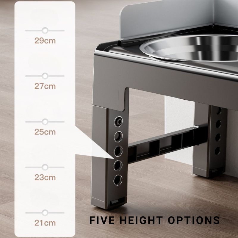 Adjustable Elevated Slow Feeder Bowl Set for Medium and Large Dogs
