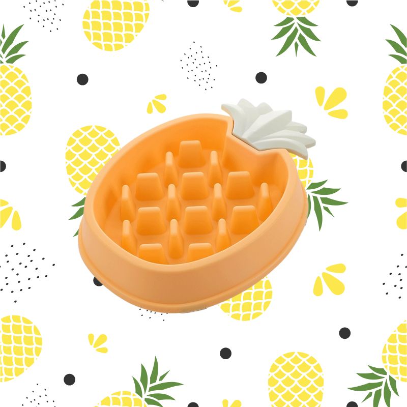Cute Fruit Design Pet Slow Feeder Bowl – Anti-Gulping & Non-Slip