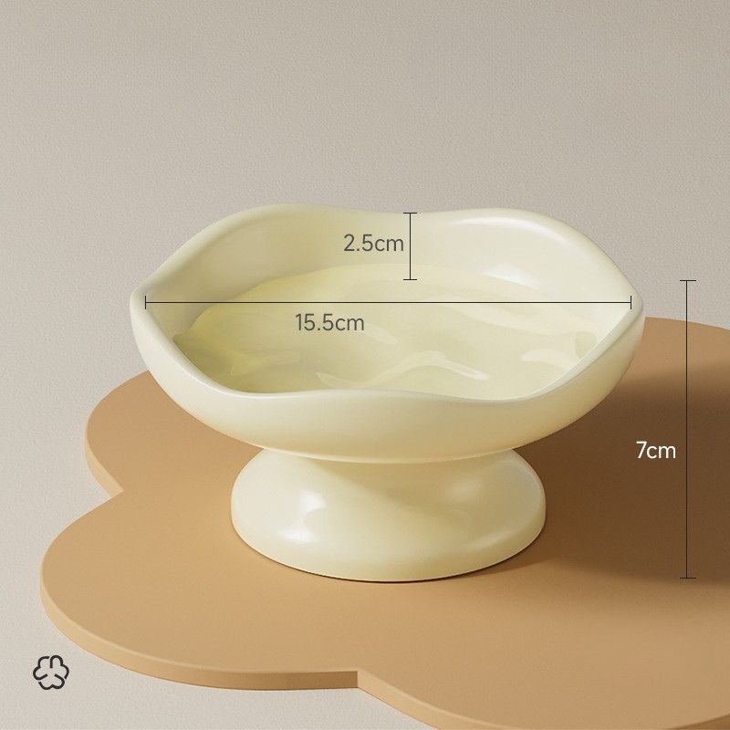 Hand-Pressed High Stand Ceramic Pet Bowl