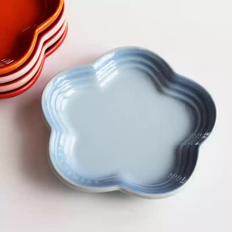 19 color rainbow plum blossom ceramic plate, French flower plate, dining plate, pet gradient - NoKa&AuroraStone