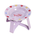 Cream Wind Belt Iron Frame Love Ceramic Pet Bowl Pot Cat Bowl Dog Bowl - NoKa&AuroraStone