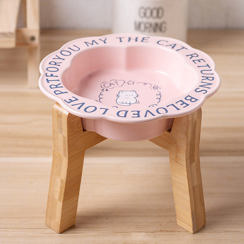 Princess-Style Porcelain Pet Bowl | Lace Edge & Easy-Clean