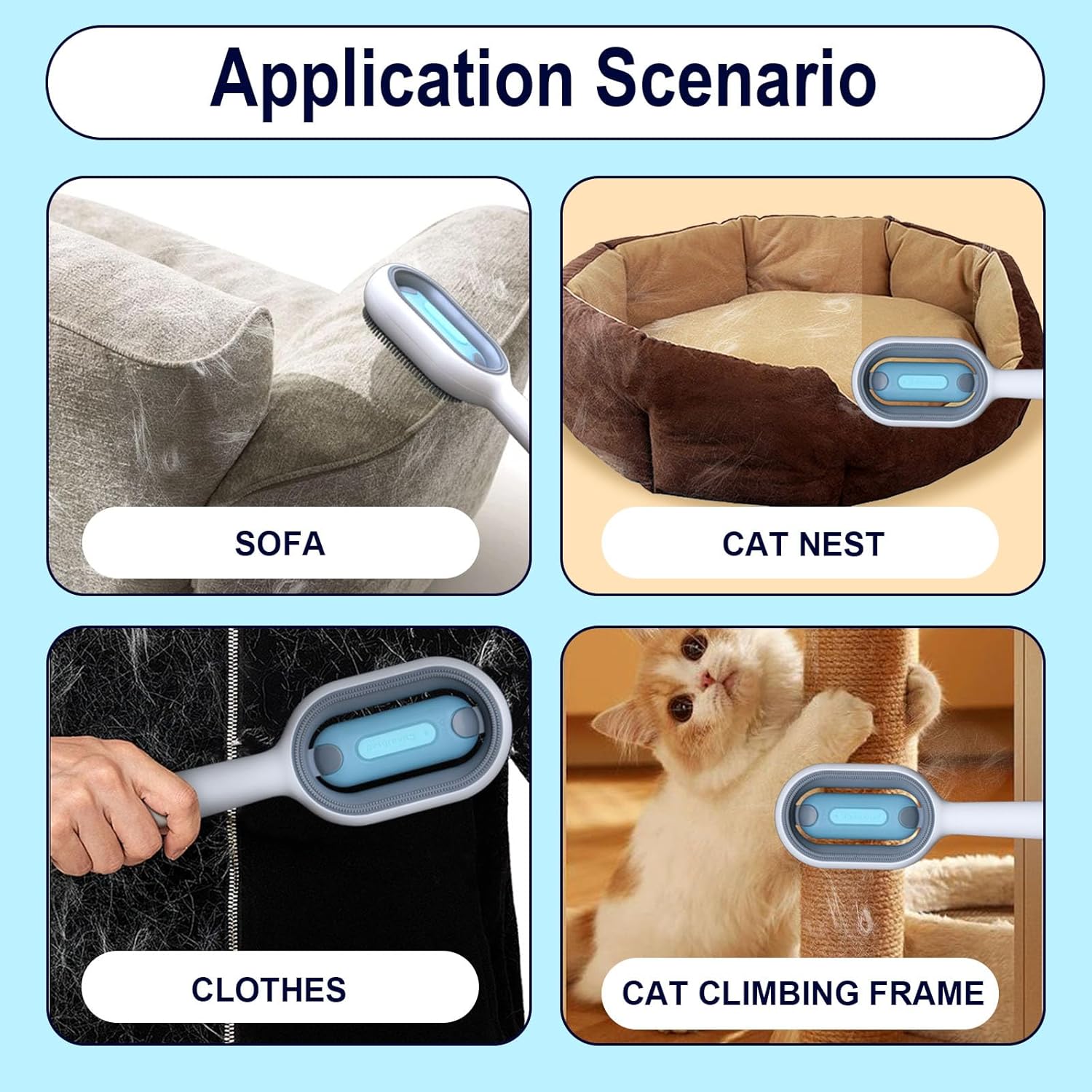3-in-1 Pet Grooming Tool: Wet Brush with Water Tank, Hair Removal Comb, and Sticky Brush for Cats