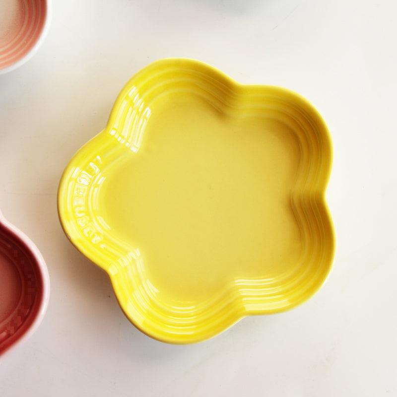 19 color rainbow plum blossom ceramic plate, French flower plate, dining plate, pet gradient - NoKa&AuroraStone