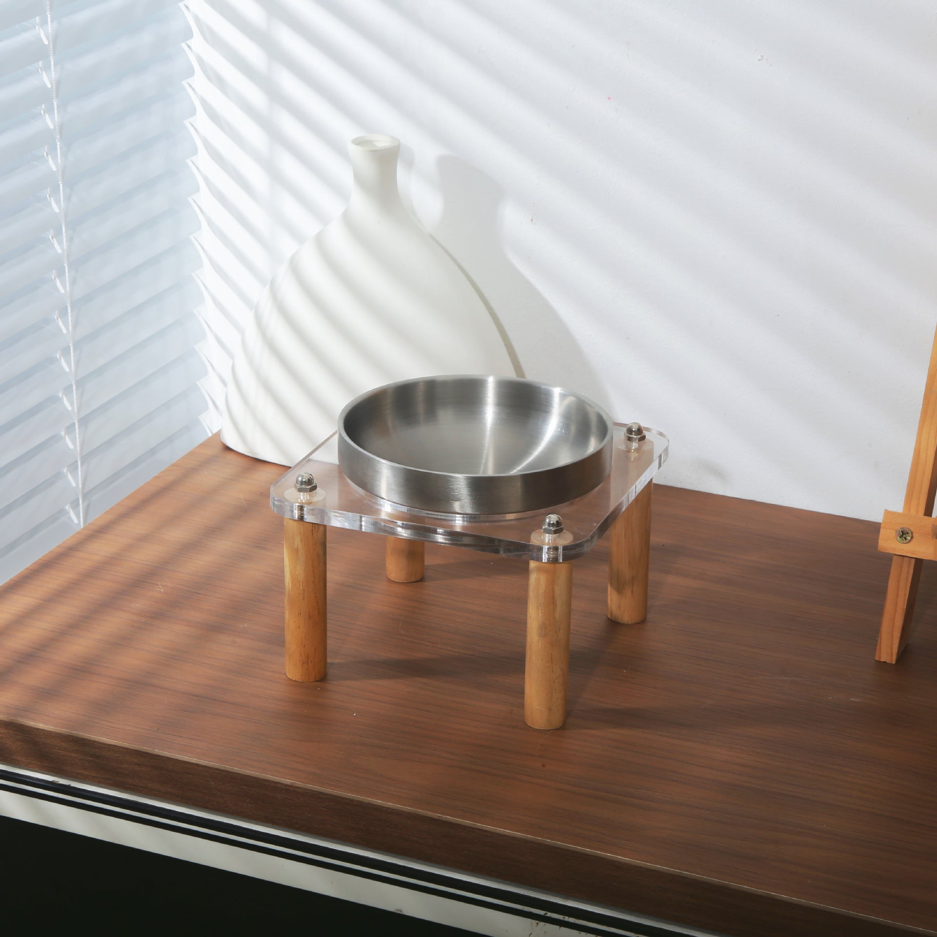High-Stand Stainless Steel Dog & Cat Bowl set – Split Removable Pet Feeding Dish
