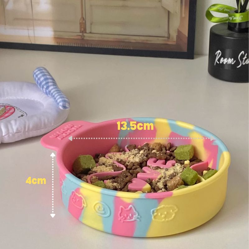 Pastel Ice Cream Slow Feeder Mat - Non-Slip Lick Mat with LOVE Embossing