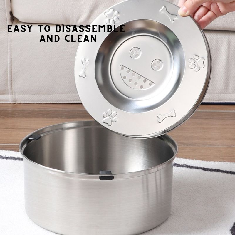 Spill-proof stainless steel cat and dog water bowl 3L 5L