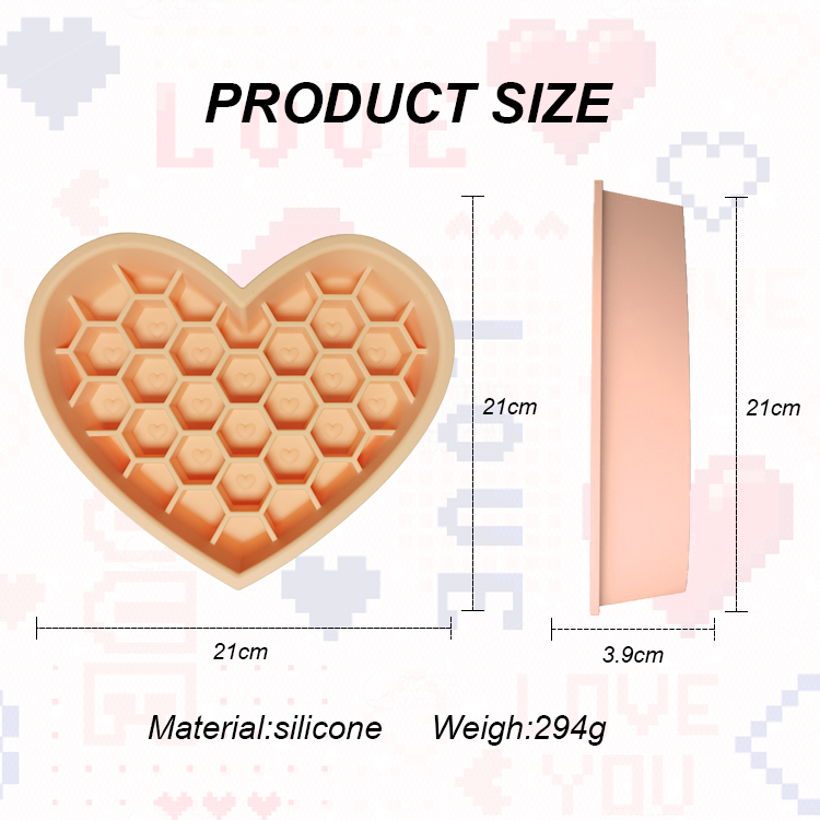 Honeycomb Heart Silicone Slow Feeder