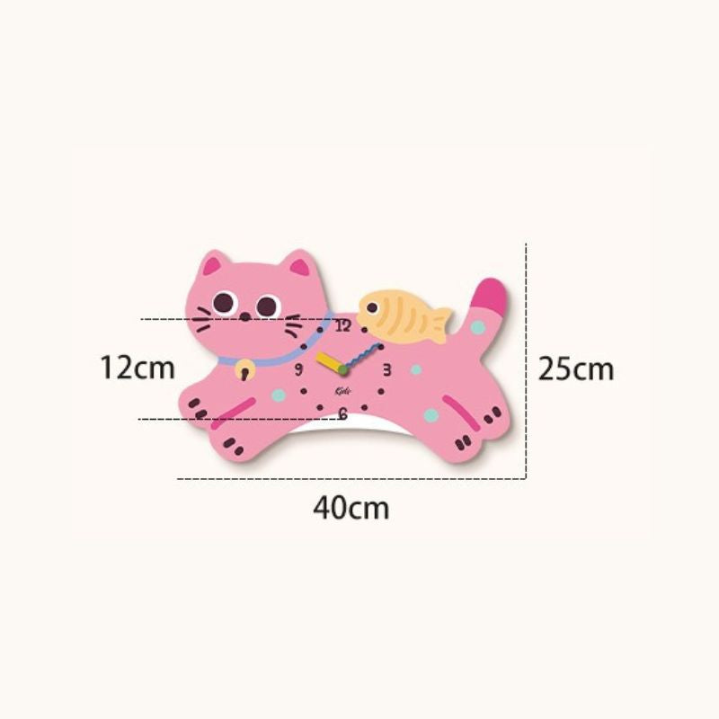 Acrylic Cat-Shaped Wall Clock | Silent Quartz Movement – Wall-Mount or Desktop