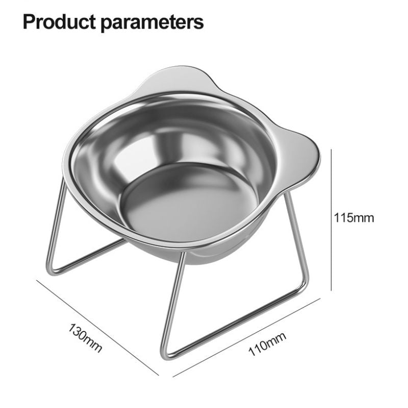 Raised Stainless Steel Pet Bowl with Base