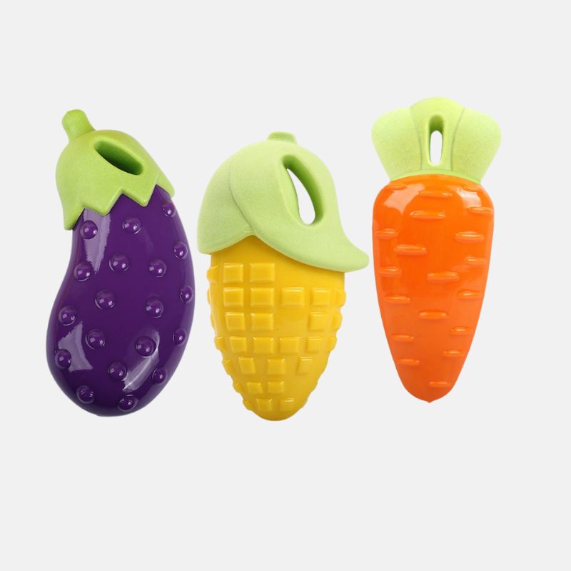 buy2get 1 free Vegetable-Shaped Chew Toy – Soft Rubber Squeaky Toy for Dogs