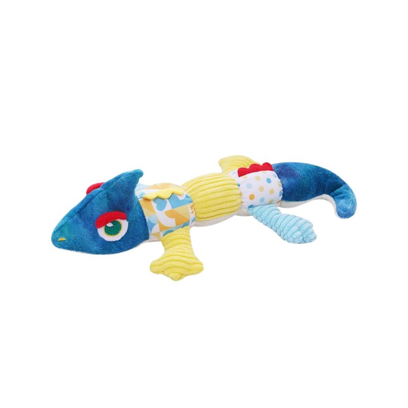 Plush Squeaky Chameleon Dog Toy