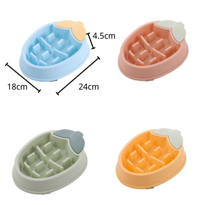 Cute Fruit Design Pet Slow Feeder Bowl – Anti-Gulping & Non-Slip