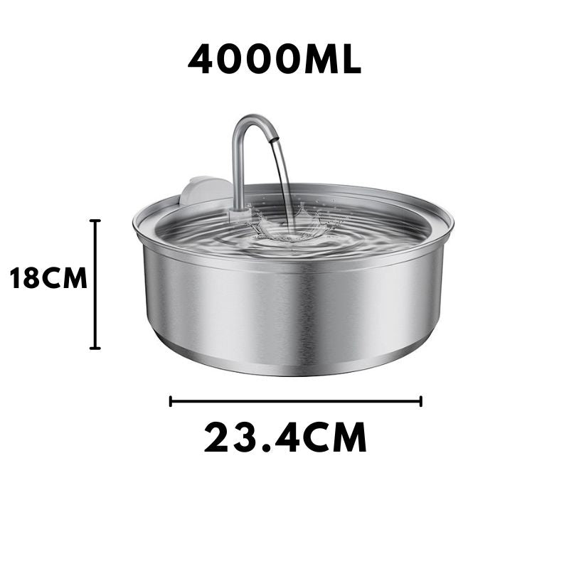Large Capacity Stainless Steel Pet Water Fountain with Dual Outlets  3L 4L 8L
