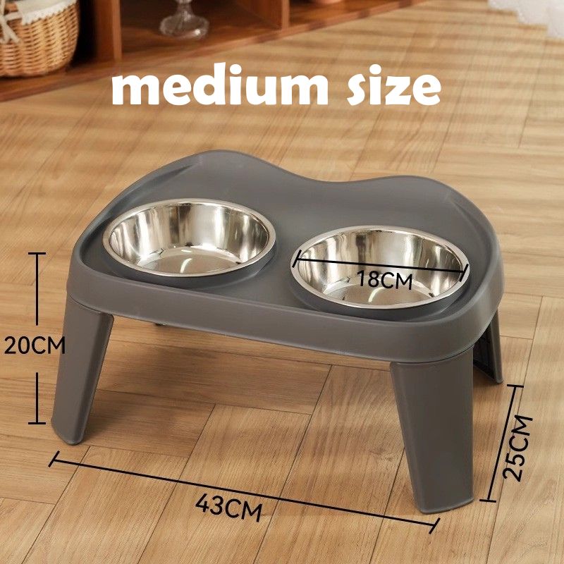 XL Raised Stainless Steel Dog Bowl Set