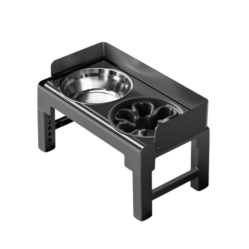 Adjustable Elevated Slow Feeder Bowl Set for Medium and Large Dogs