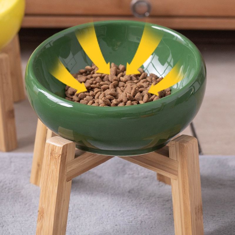 Vibrant Underglaze Ceramic Pet Bowl ｜Elevated Underglaze Feeder