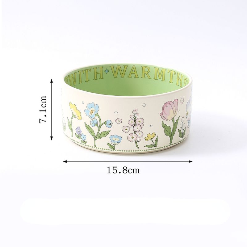 Tulip-Shaped Raised Pet Bowl