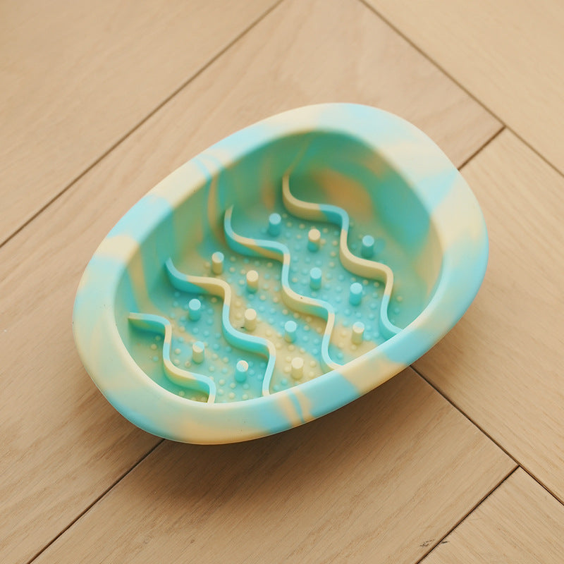Pet Silicone Slow Feeder Bowl | Non-Slip Suction Base for Cats & Small Dogs