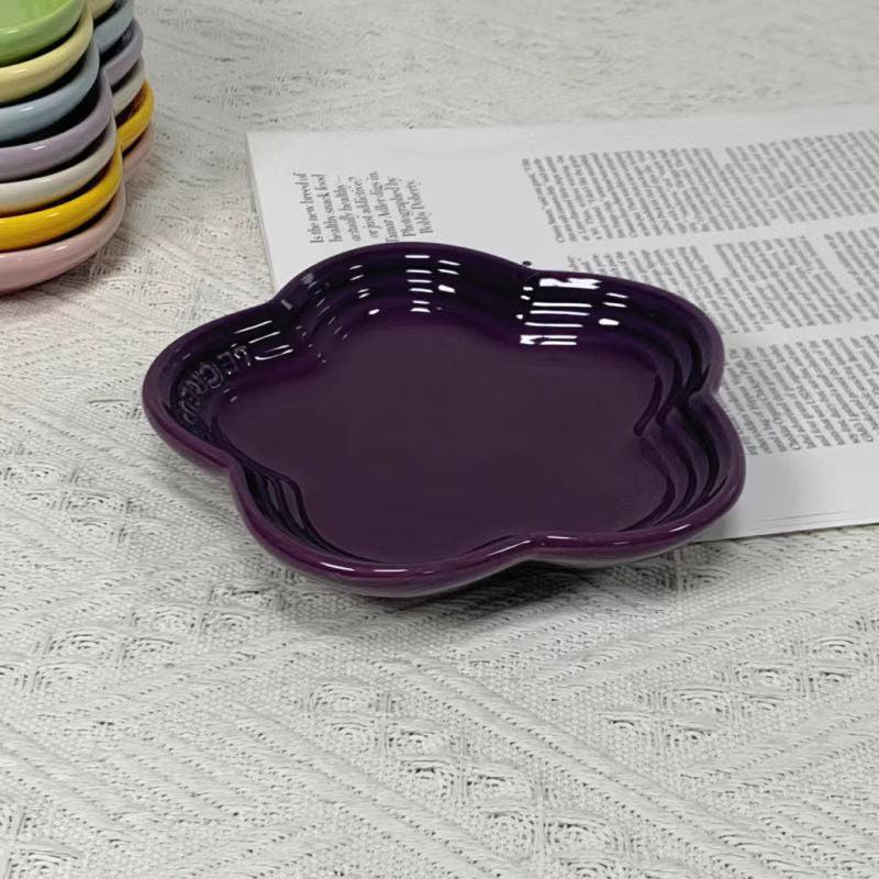 19 color rainbow plum blossom ceramic plate, French flower plate, dining plate, pet gradient - NoKa&AuroraStone