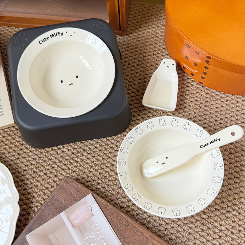 6inch Ceramic Elevated Tilted Pet Bowl –Food and Water Bowl with Stand