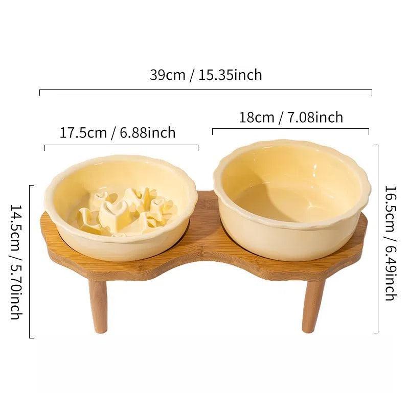 Love Series Ceramic Dog Slow Food Bowl Cat Small Dog Anti-choking Anti-slip Cervical Cute Pet Bowl Slow Food Basin - NoKa&AuroraStone