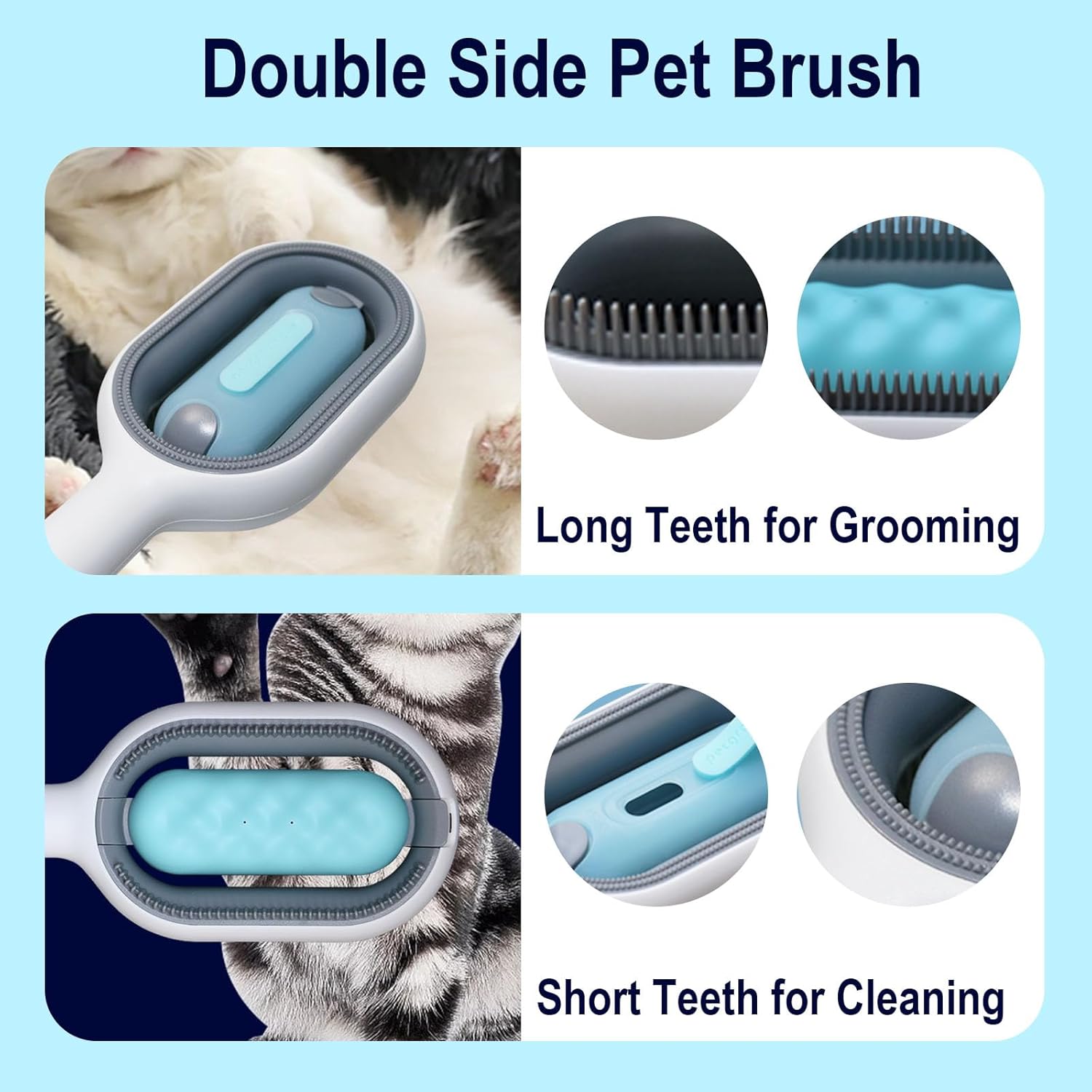 3-in-1 Pet Grooming Tool: Wet Brush with Water Tank, Hair Removal Comb, and Sticky Brush for Cats