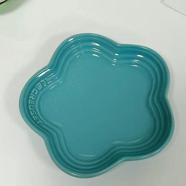 19 color rainbow plum blossom ceramic plate, French flower plate, dining plate, pet gradient - NoKa&AuroraStone