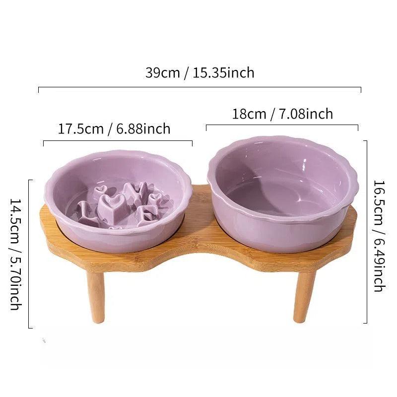 Love Series Ceramic Dog Slow Food Bowl Cat Small Dog Anti-choking Anti-slip Cervical Cute Pet Bowl Slow Food Basin - NoKa&AuroraStone
