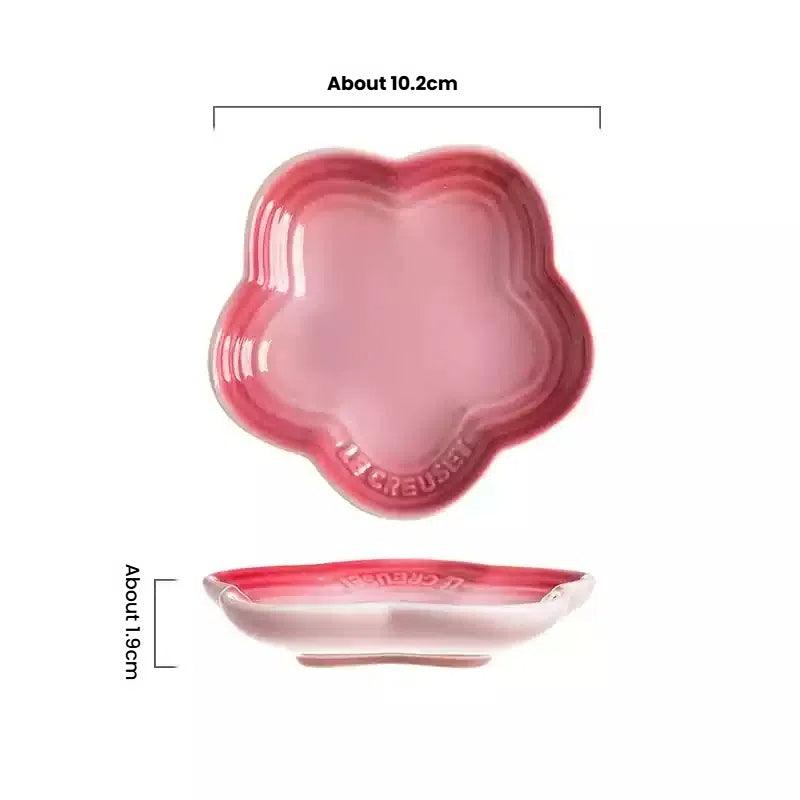 19 color rainbow plum blossom ceramic plate, French flower plate, dining plate, pet gradient - NoKa&AuroraStone