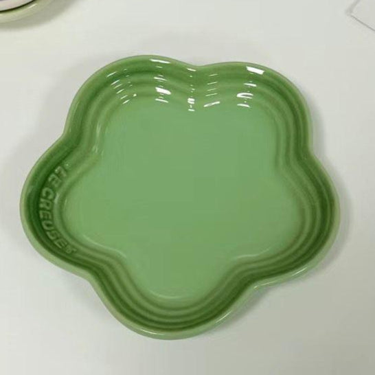 19 color rainbow plum blossom ceramic plate, French flower plate, dining plate, pet gradient - NoKa&AuroraStone