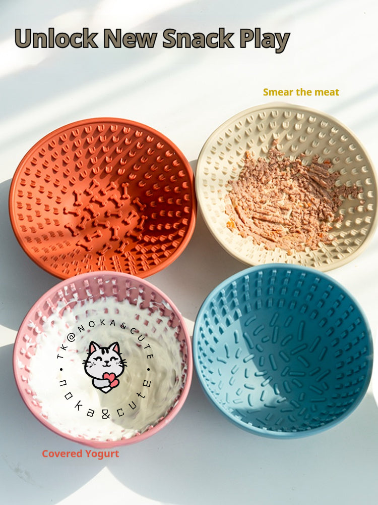 Small and medium-sized dog slow food bowl, silicone licking pad, licking plate, shaking bowl, pet cat puzzle, leakage, hidden food, rich toys