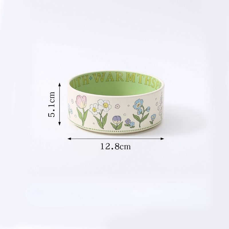 Tulip-Shaped Raised Pet Bowl