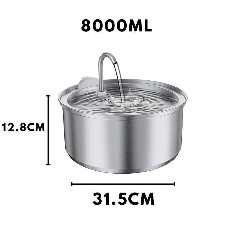 Large Capacity Stainless Steel Pet Water Fountain with Dual Outlets  3L 4L 8L
