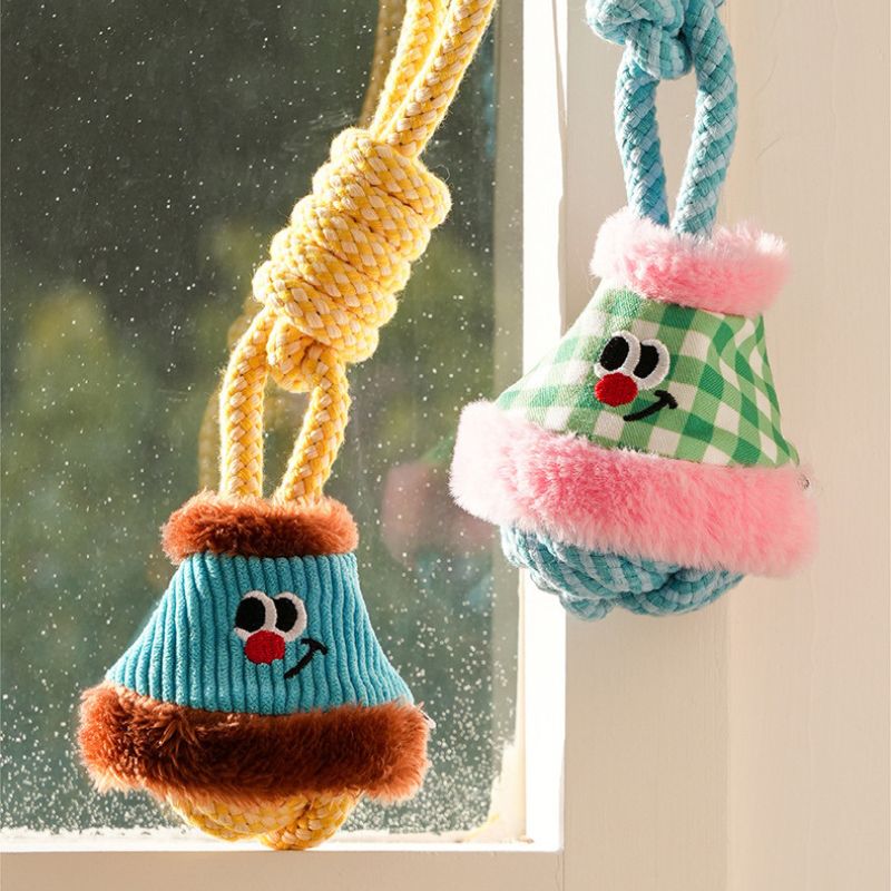 Macaron Rope Dog Toy | Eco-Friendly Cotton Tug & Chew | Dental Care & Interactive Play