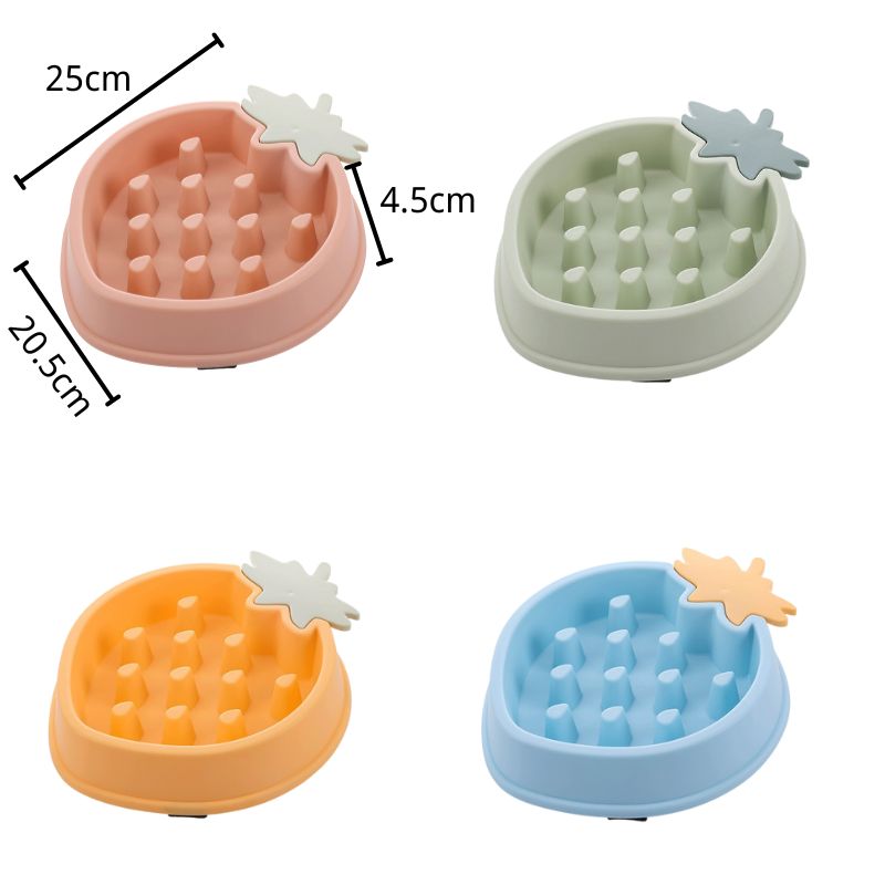 Cute Fruit Design Pet Slow Feeder Bowl – Anti-Gulping & Non-Slip