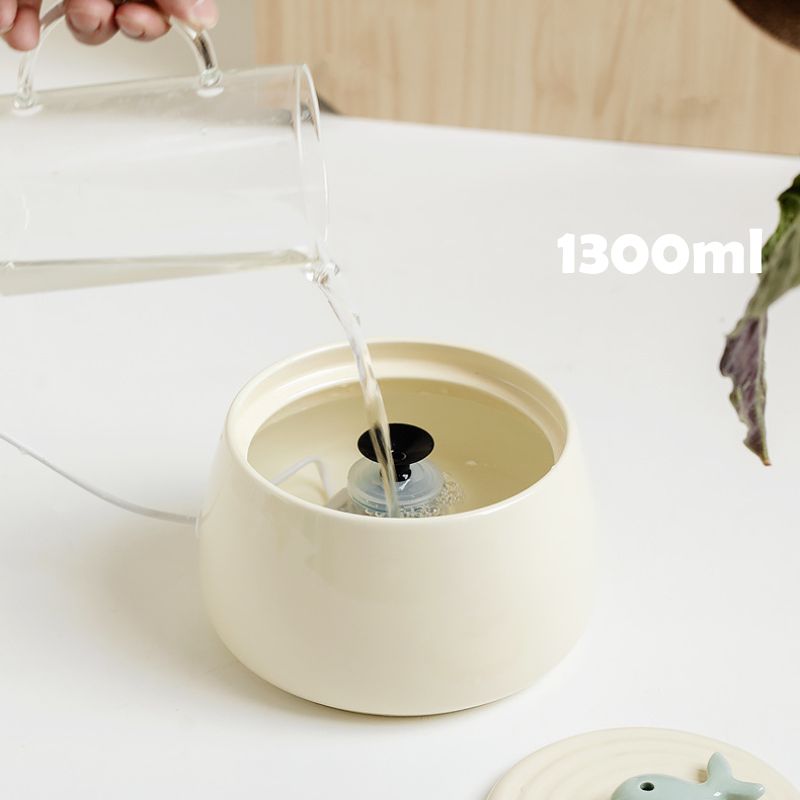 Zen-Inspired Ceramic Pet Fountain with Kiyoyu Motif｜Silent Flow｜Oriental Aesthetic for Cats & Dogs