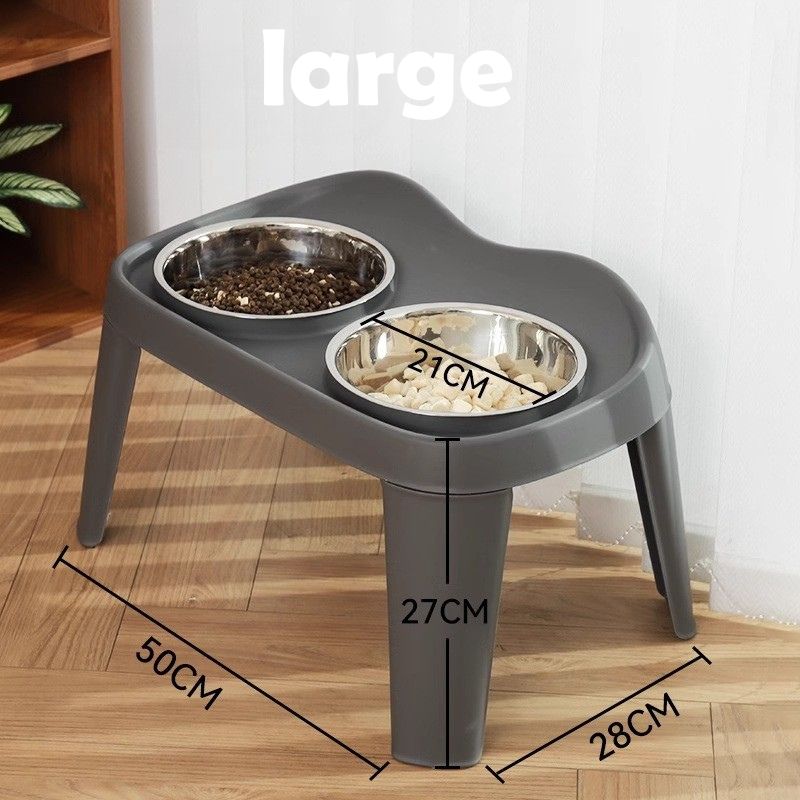XL Raised Stainless Steel Dog Bowl Set