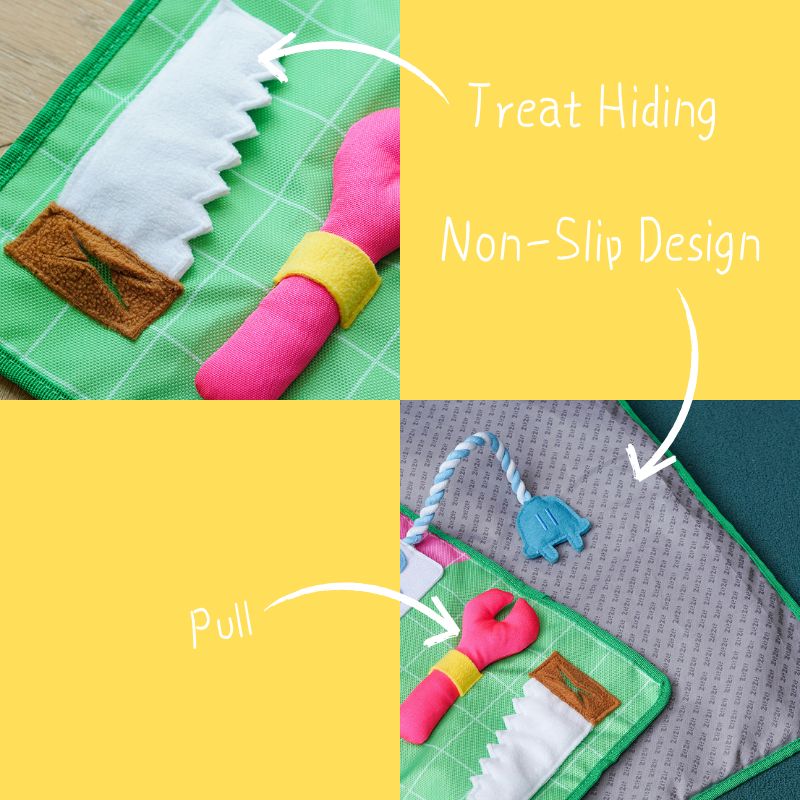 10 Fun Modes, Anti-Slip, Treat Hunt Game-Toolbox Enrichment Snuffle Mat for Dogs