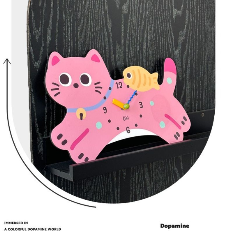 Acrylic Cat-Shaped Wall Clock | Silent Quartz Movement – Wall-Mount or Desktop