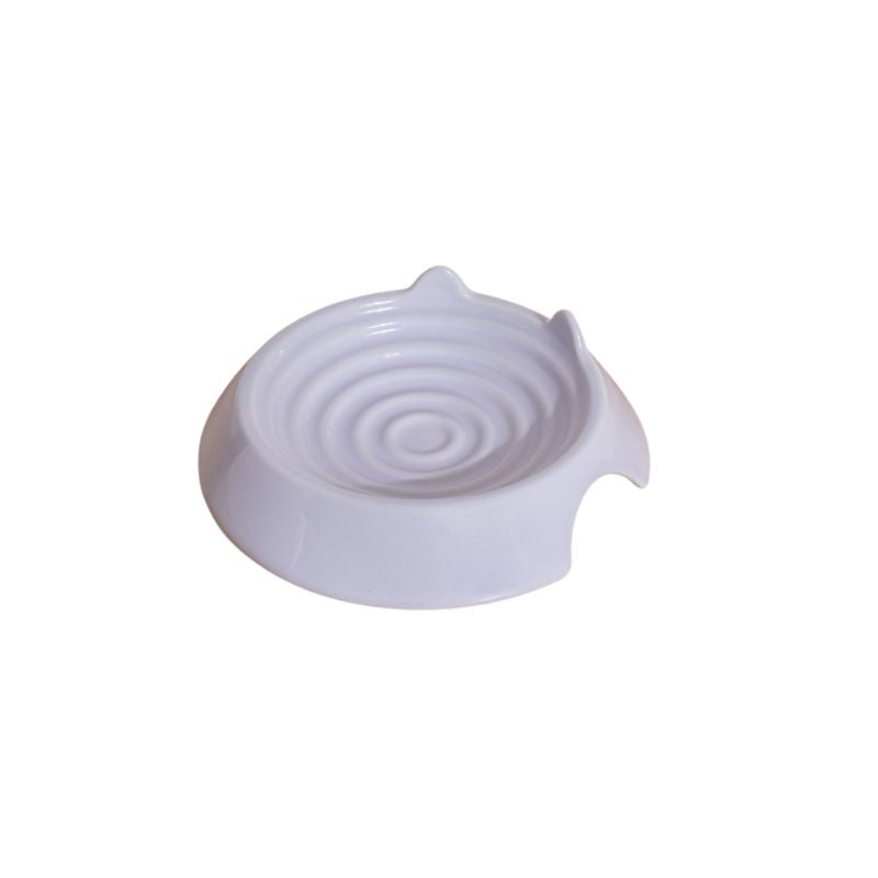 Ceramic Feeding Dish for Small Animals｜Low-Rim Flat Plate for Cats, Small Dogs