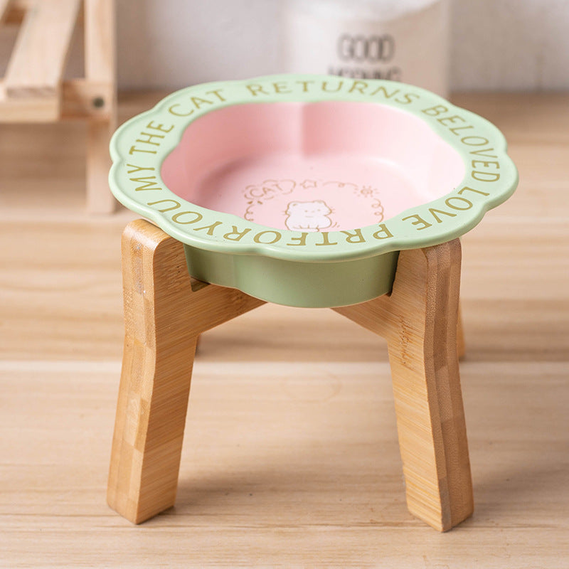 Princess-Style Porcelain Pet Bowl | Lace Edge & Easy-Clean