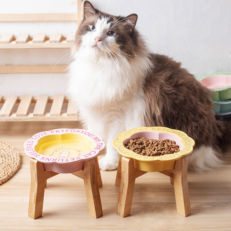 Princess-Style Porcelain Pet Bowl | Lace Edge & Easy-Clean