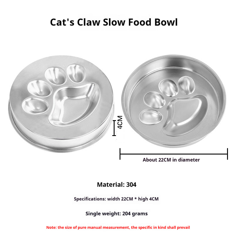 304 Stainless Steel Pet Bowl, Cat Bowl, Dog Bowl, Anti-Tip Design, Non-Slip, Anti-Choking, Slow Feeder Dog Bowl - NoKa&AuroraStone